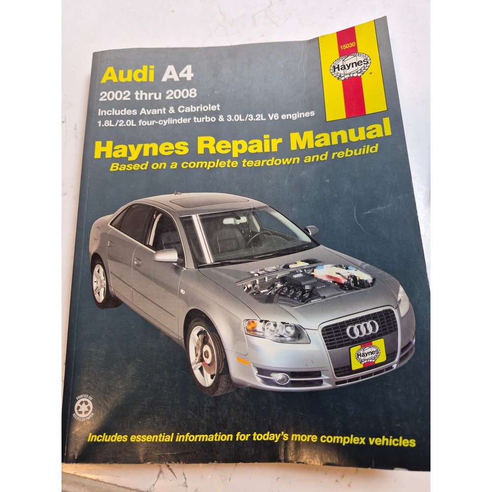 Audi A4 2002-2008 Haynes Repair Manual 15030 1.8L 2.0L 3.0L 3.2L Sedan Avant
